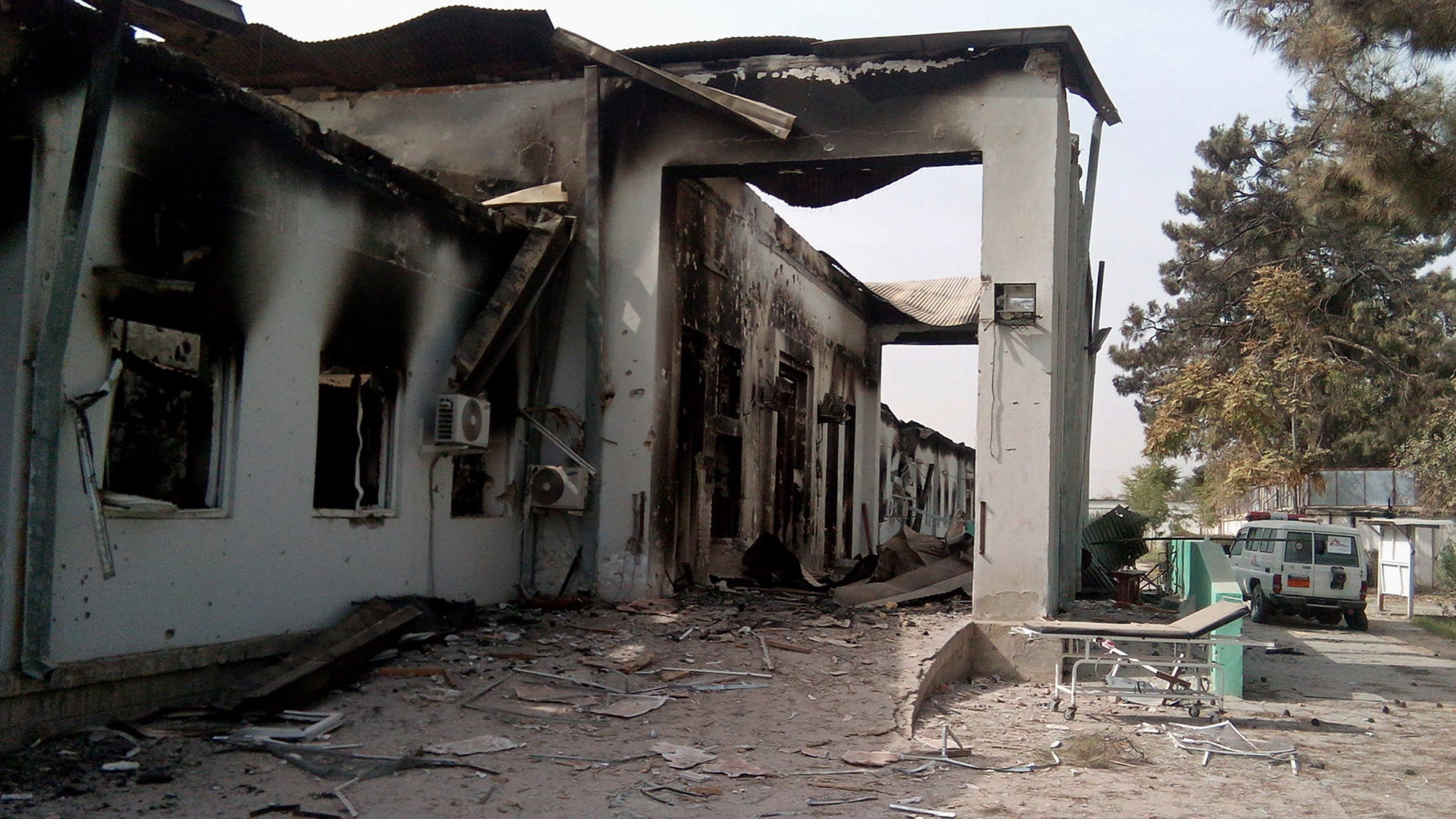 the aftermath of a hospital explosion