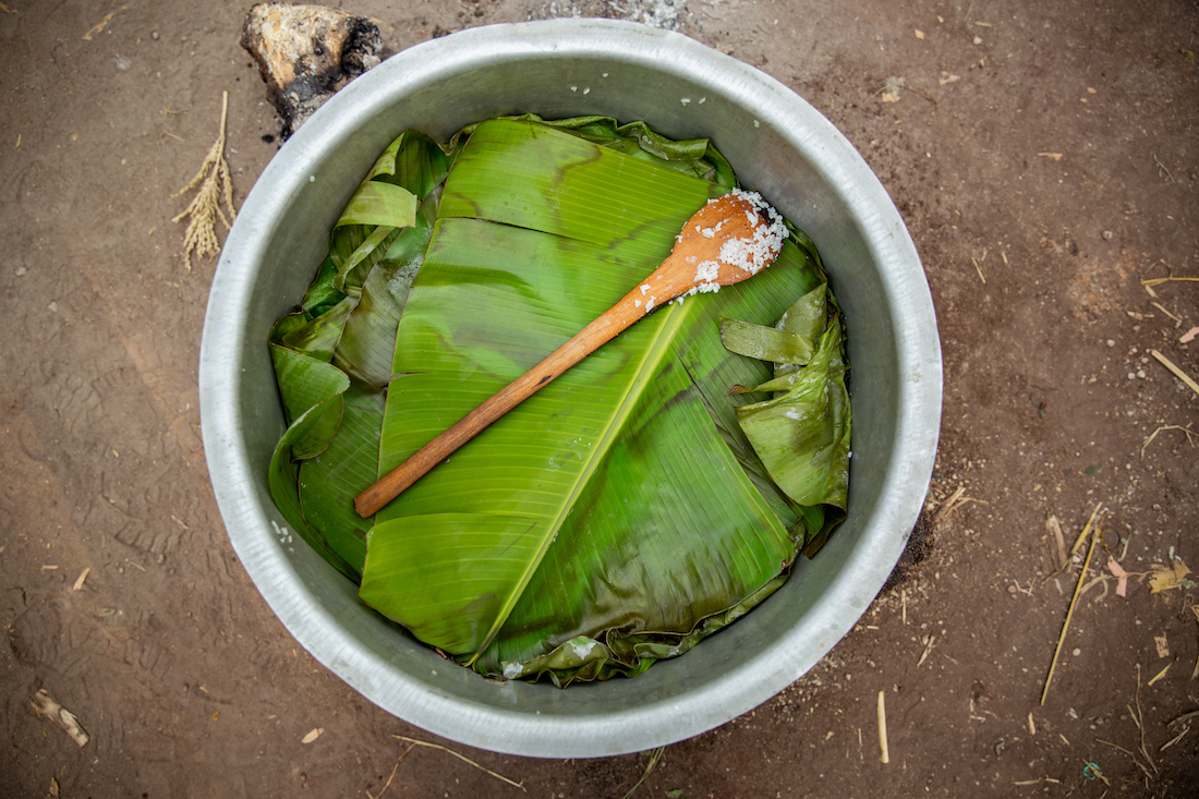 Food from a cooking demonstration