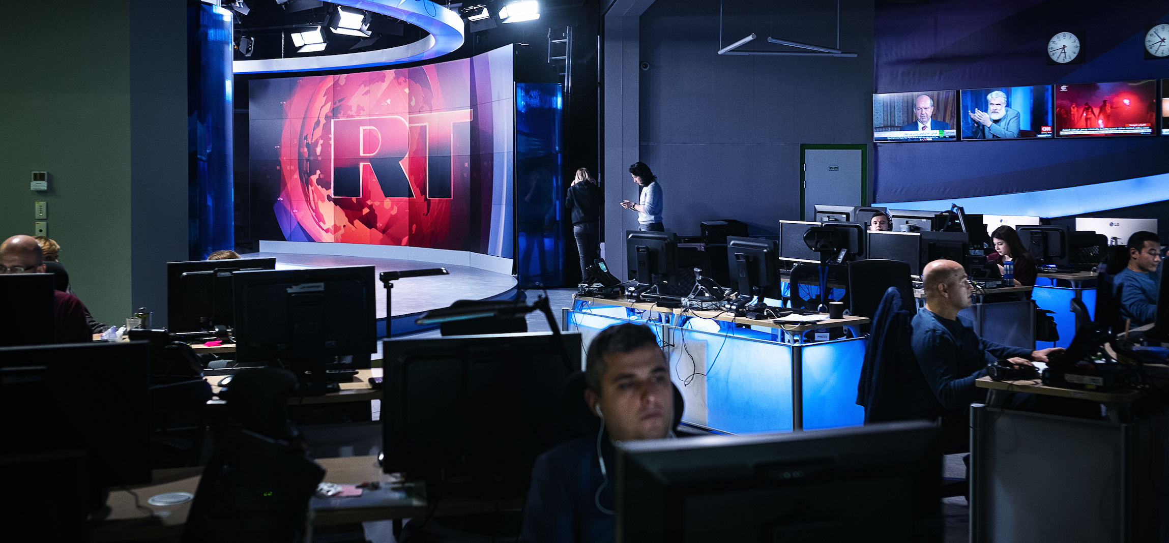 A look inside the studio of RT in Moscow. | Misha Friedman/Getty Images