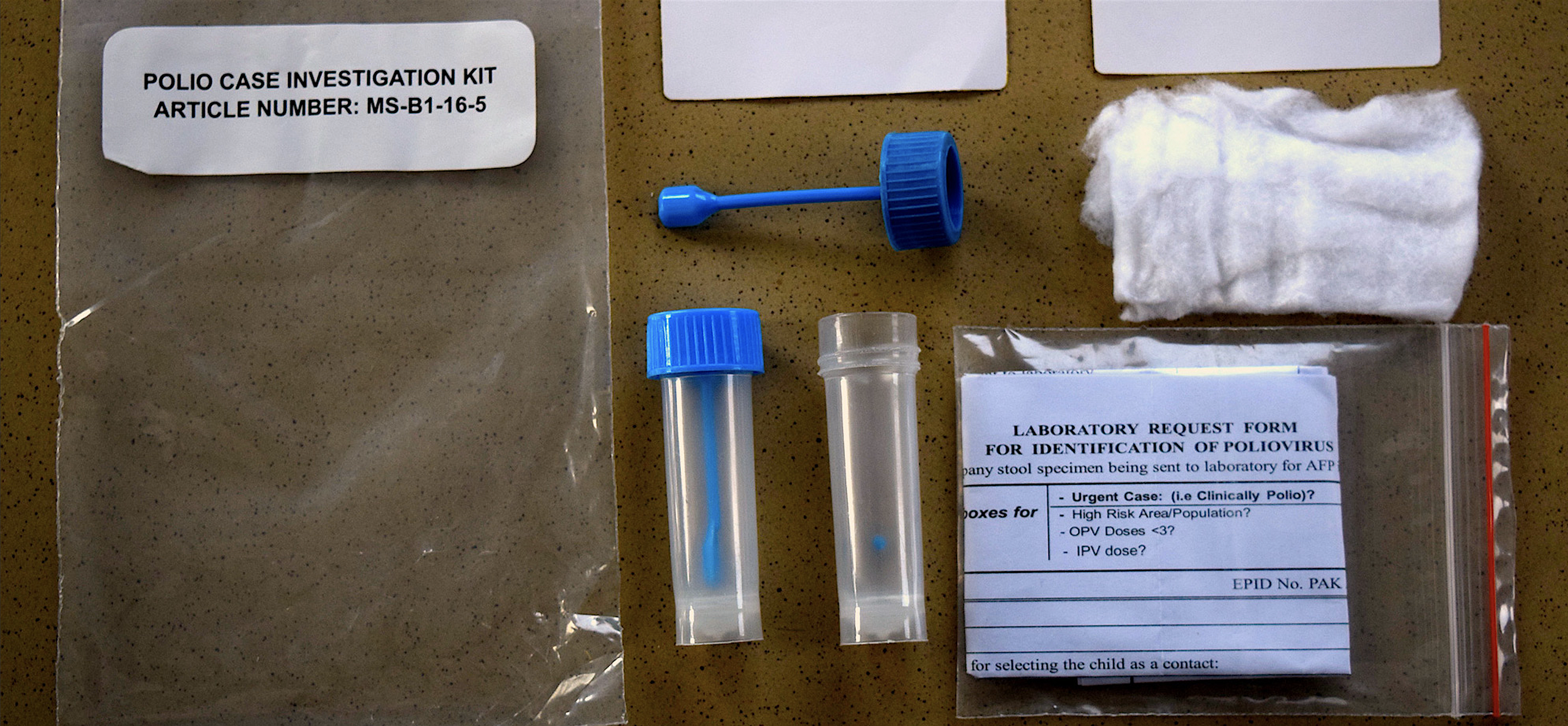 A polio sample kit | WHO Pakistan / S. Mughal