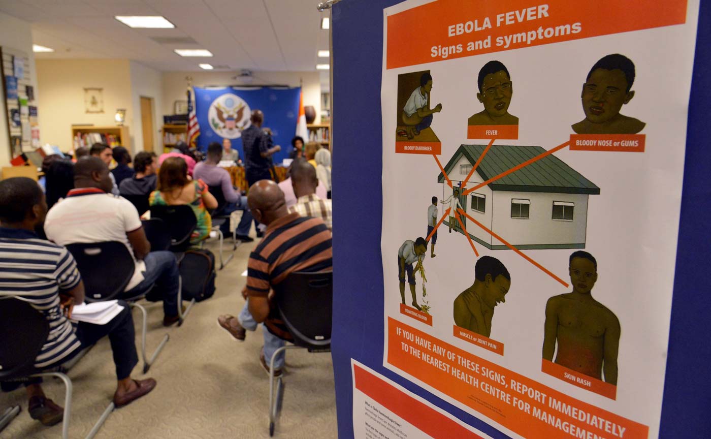 Ebola Emergency Information Session | ISSOUF SANOGO/AFP/Getty Images