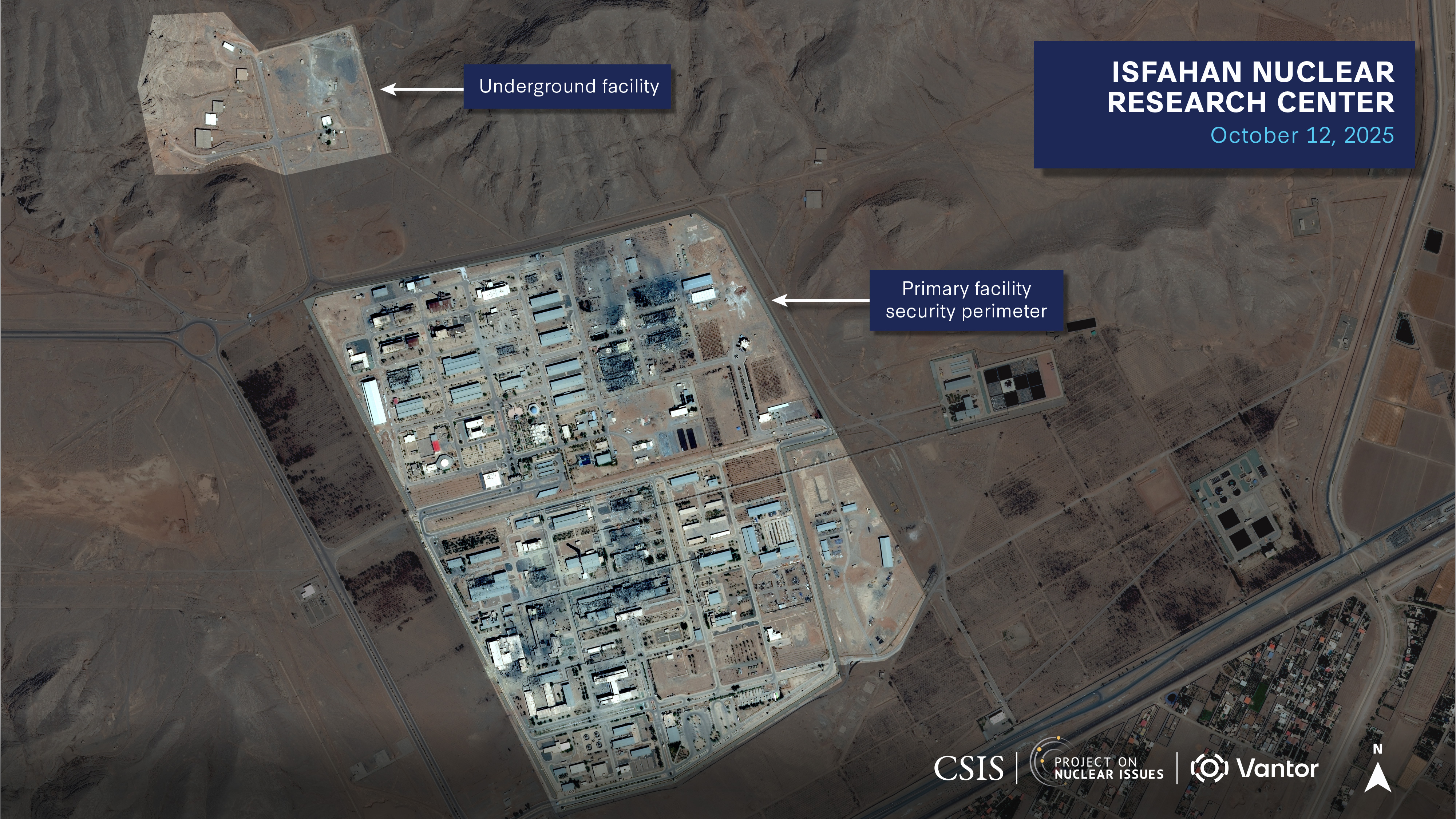 تصویر ماهوارهای از تأسیسات هستهای اصفهان پس از حملات