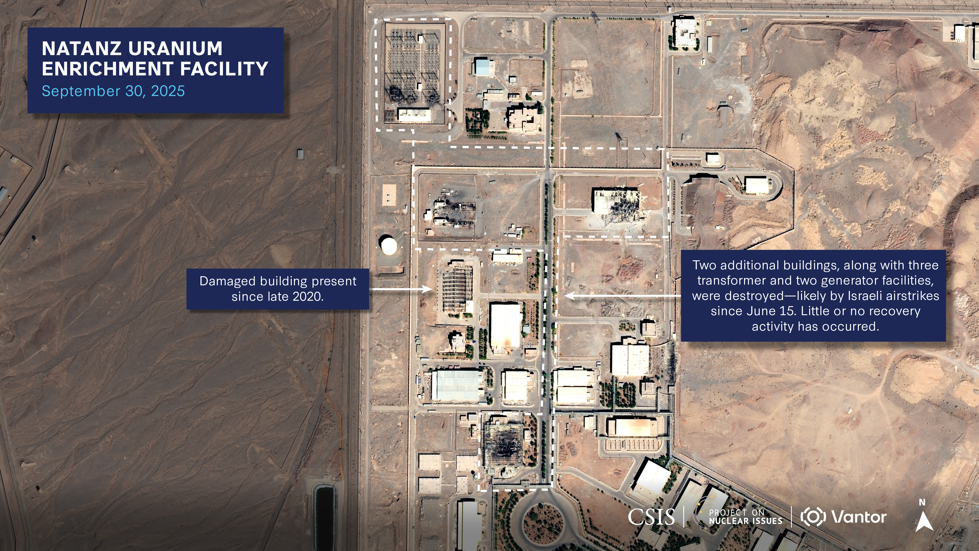 تصویر ماهوارهای از تأسیسات هستهای نطنز پس از حملات