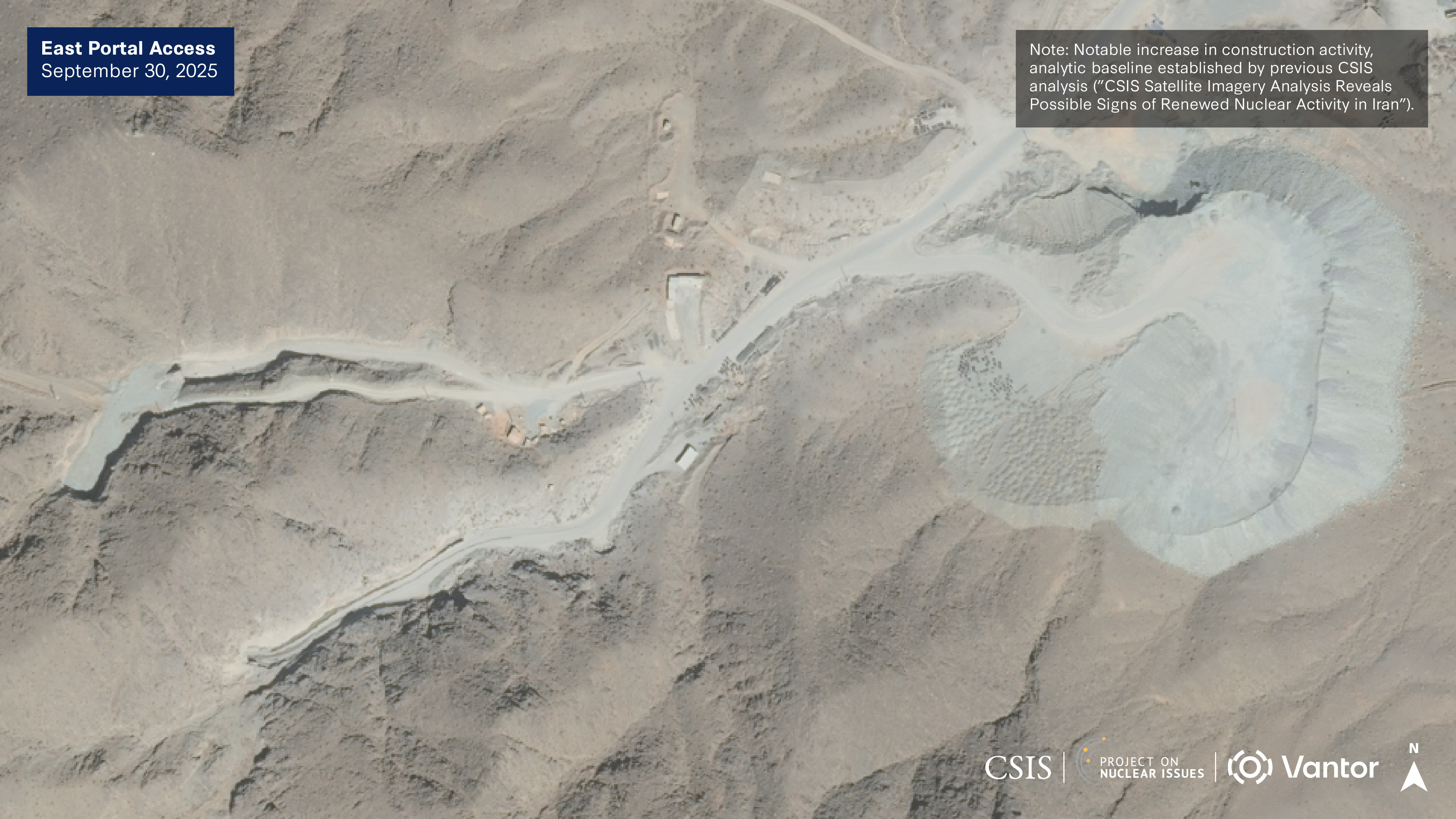 Image may not be republished without permission. Please contact imagery@csis.org.Click arrows to view the full sequence of satellite images.