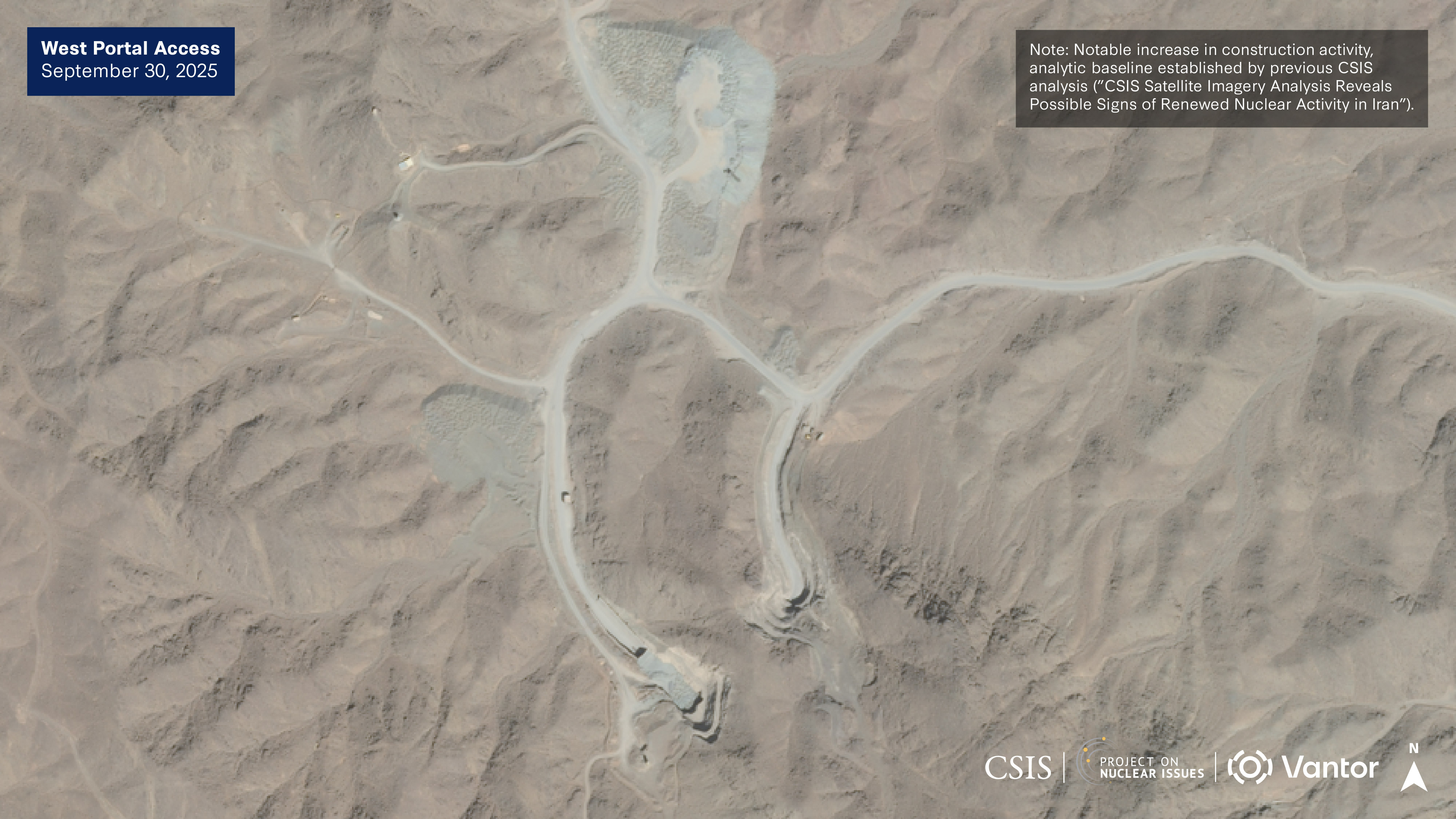 Image may not be republished without permission. Please contact imagery@csis.org.Click arrows to view the full sequence of satellite images.