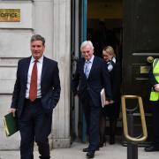Keir Starmer walking out of the Cabinet Office