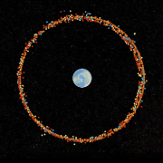 Photo: Satellites orbiting Earth, courtesy of SatelliteDashboard.org