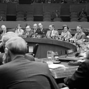 Photo: UN Office of Outer Space Affairs (First meeting of the Ad Hoc United Nations Committee on the Peaceful Uses of Outer Space.)