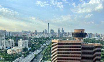 A view towards downtown Beijing from my regular hotel room.