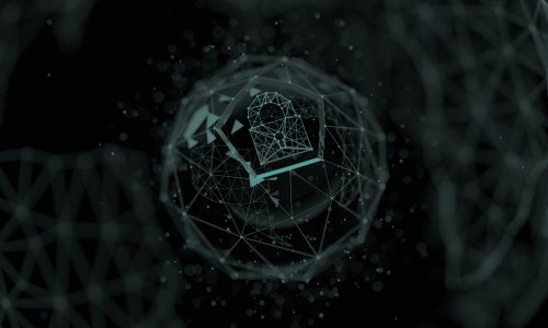 Tech globe with lock