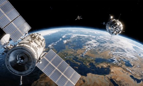 Photo: Artistic rendering of a stalking satellite. Credit: Bertelsmann Foundation and CSIS