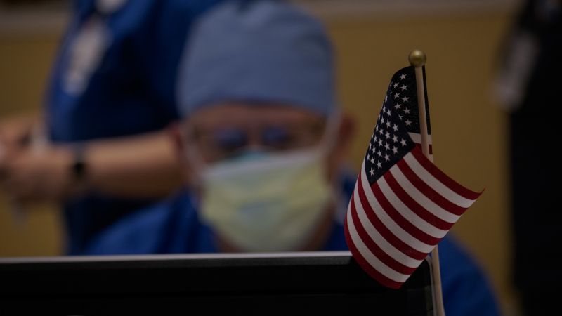 U.S. military medical personnel, including U.S. Army reserve and Connecticut National Guard work to help patients on April 24, 2020 in Stamford, Connecticut after Stamford Hospital was inundated with patients during the Covid-19 pandemic. | John Moore/Getty Images