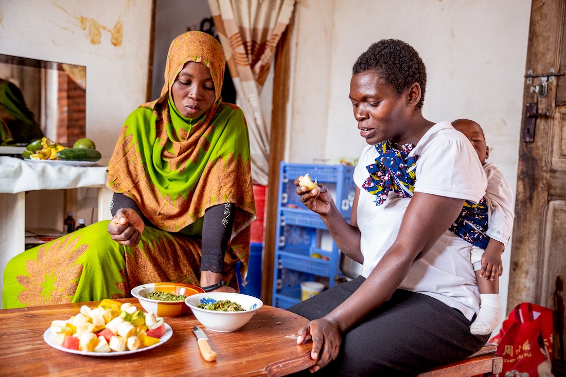 Two people having a meal