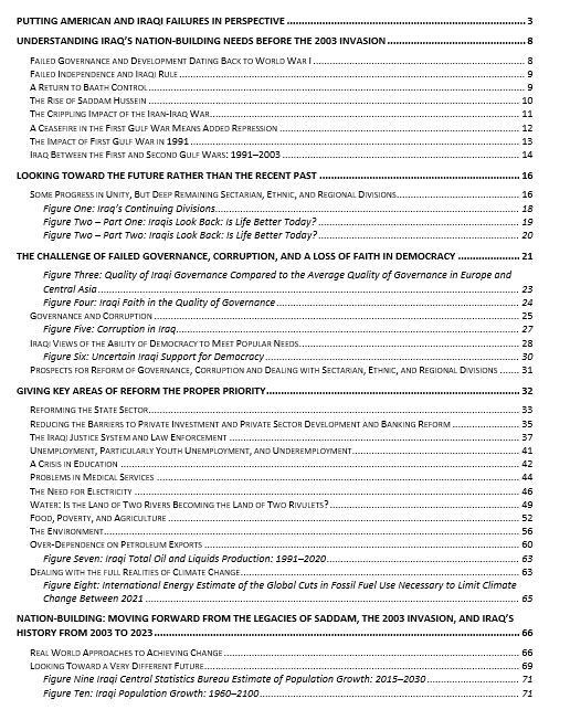 Giving Iraq Stability and Progress: Treat the Causes of Iraq’s Governance and Development “Disease,” Rather Than Focusing on Its Violent “Symptoms”