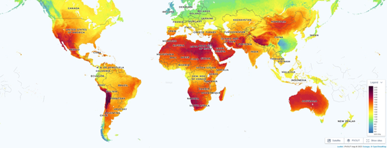 Source: “Global Wind Atlas 3.0,” Technical University of Denmark, August 8, 2023, https://globalwindatlas.info/en/.