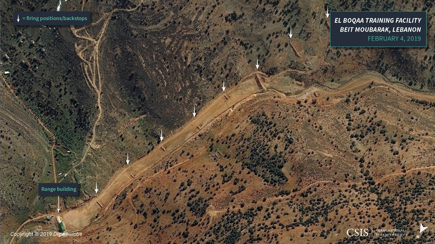 Figure 3: Firing Range No. 1, El Boqaa Training Facility, Lebanon