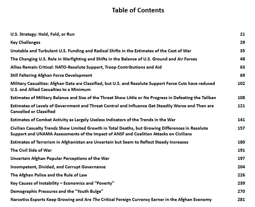 Afghanistan: A War in Crisis - Table of Content