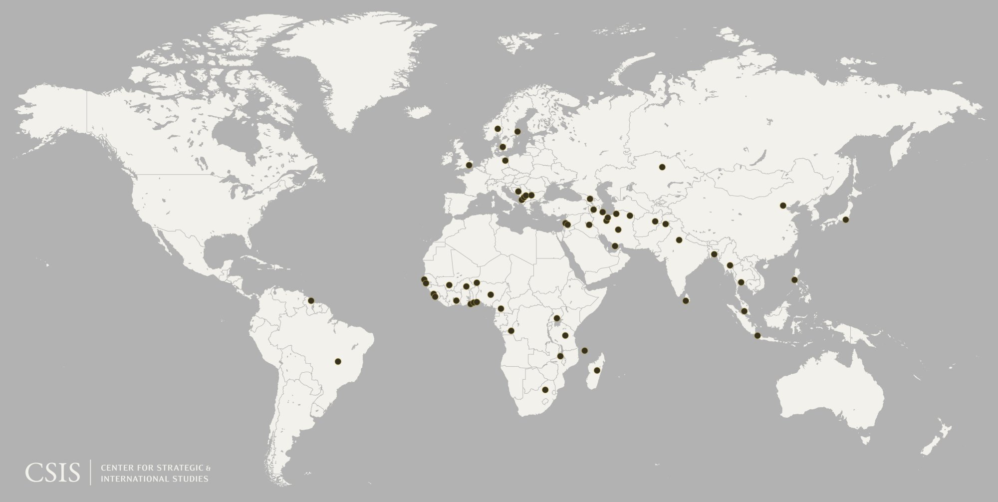 Figure 8: Map of Al-Mustafa International University Locations