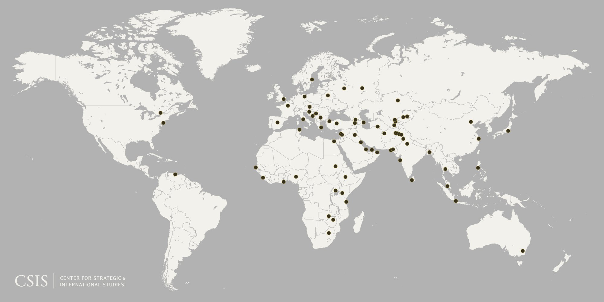Figure 6: Map of Official ICRO Offices Overseas