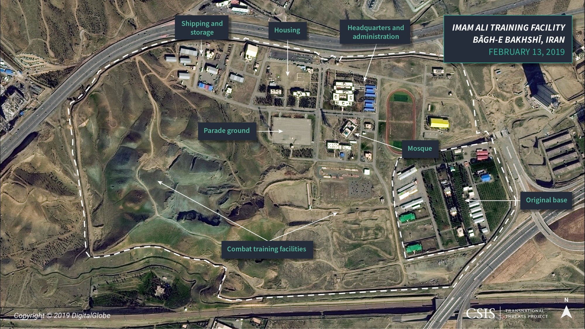 Figure 1: Satellite Imagery of Imam Ali Facility, Outside of Tehran, Iran